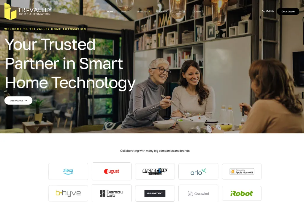 Tri-Valley Home Automation website homepage